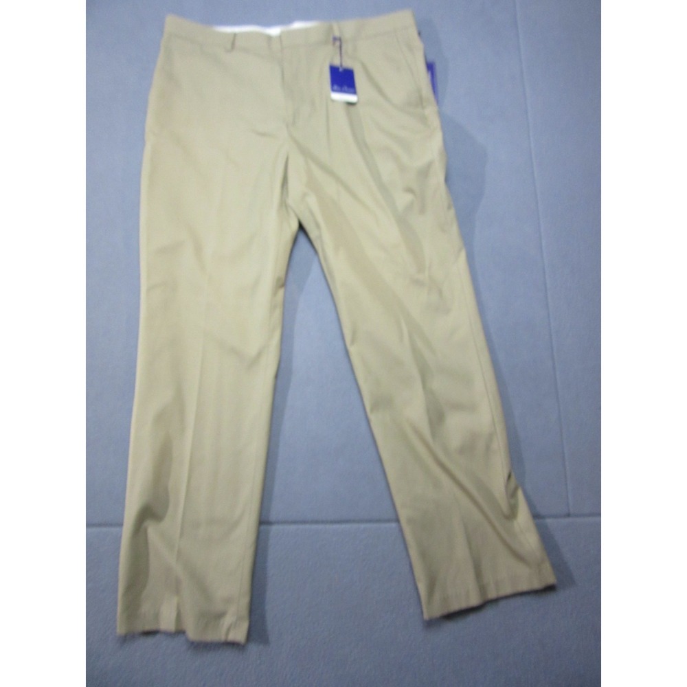 Alan Flusser Pants Mens 38x32 Beige Wrinkle Resistant Dress Classic Fit New